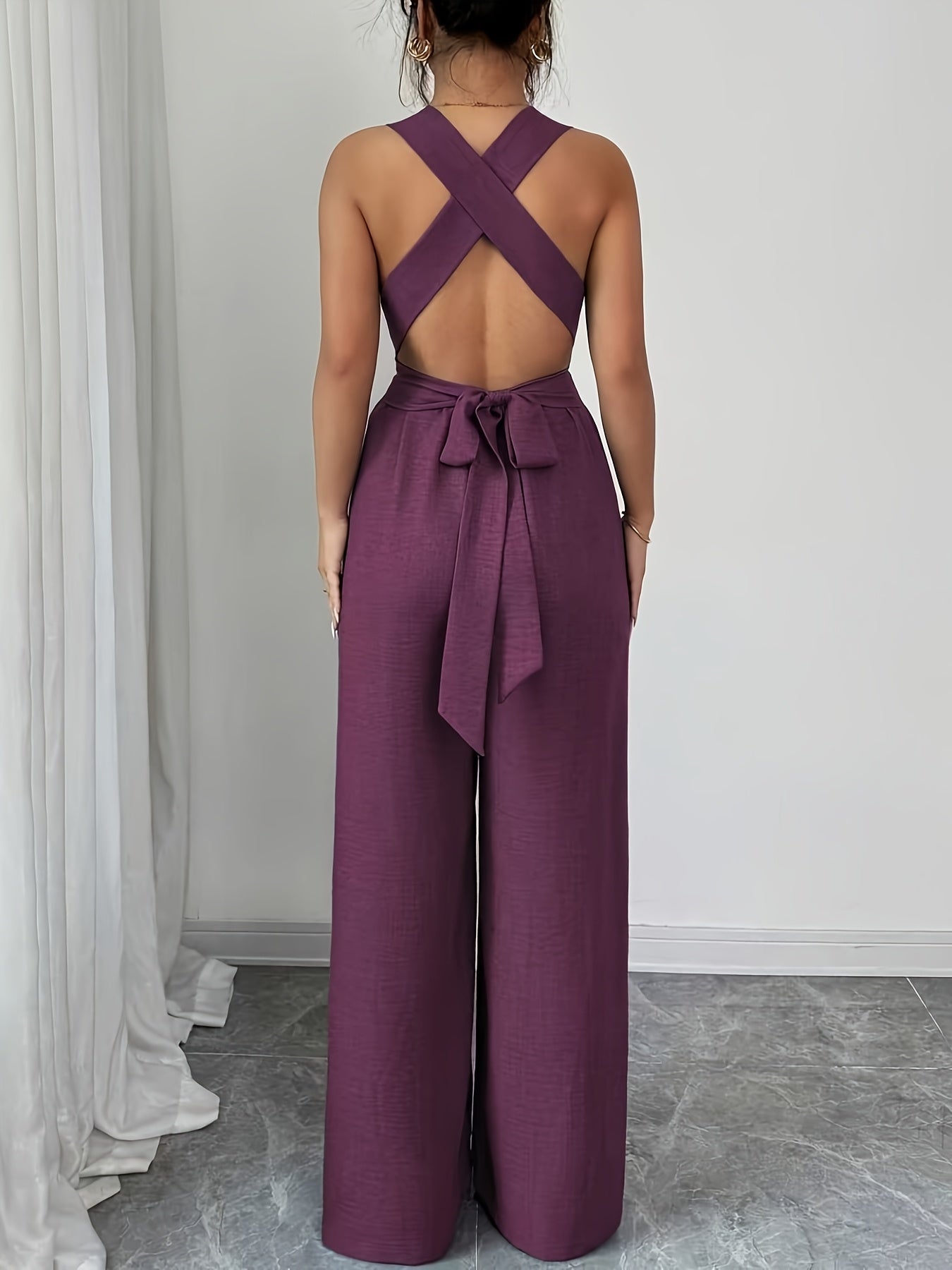 LAVENDER CROSSBACK JUMPSUIT