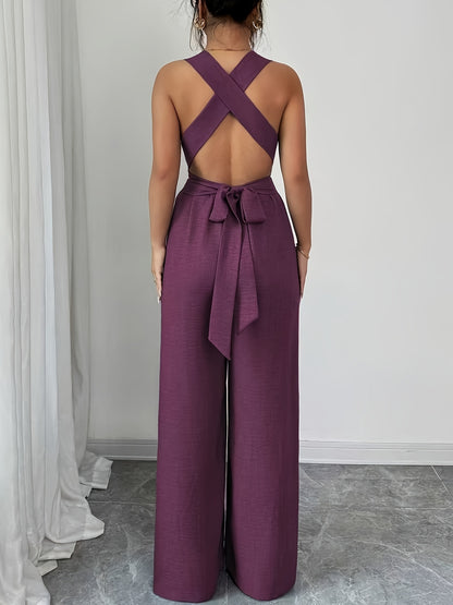 LAVENDER CROSSBACK JUMPSUIT