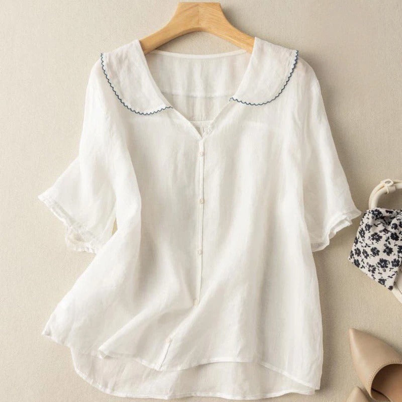 SANDRIFT LINEN BLOUSE