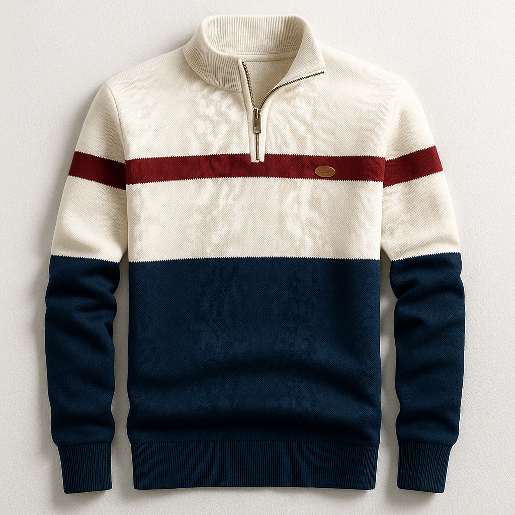 AURELIO MODERN ZIP PULLOVER