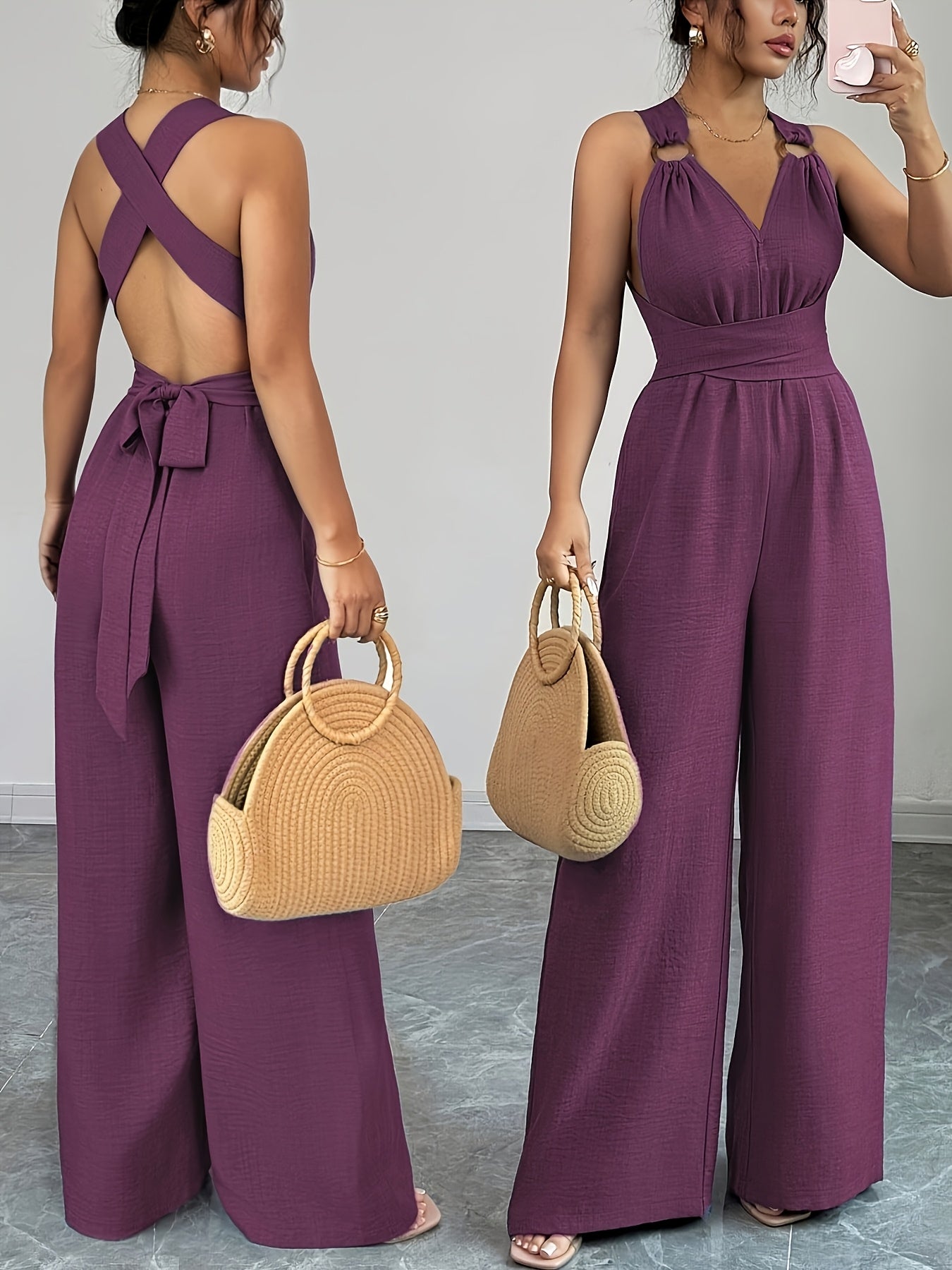 LAVENDER CROSSBACK JUMPSUIT