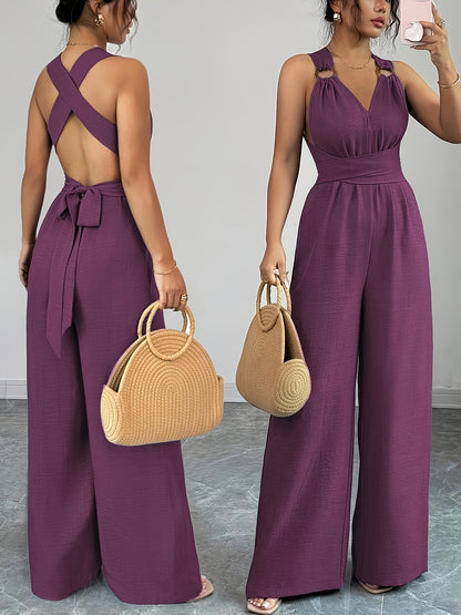 LAVENDER CROSSBACK JUMPSUIT