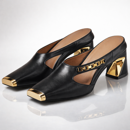 Aurea Gilded Block Heels