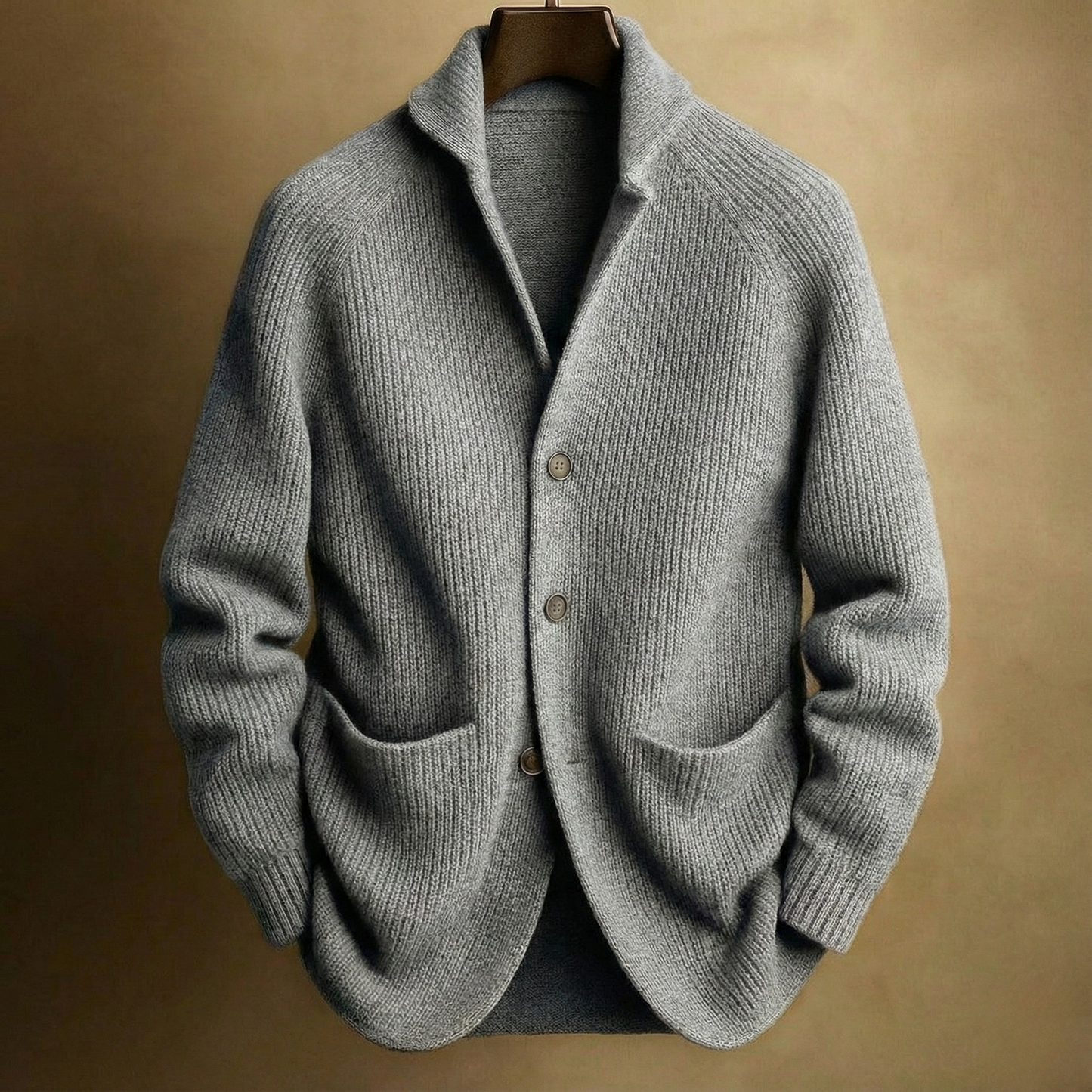 MEN’S RIBBED WOOL CARDIGAN