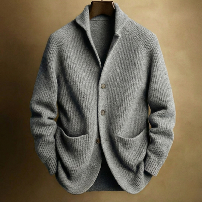 MEN’S RIBBED WOOL CARDIGAN