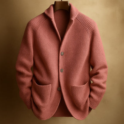 MEN’S RIBBED WOOL CARDIGAN
