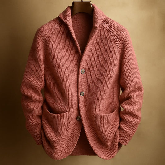MEN’S RIBBED WOOL CARDIGAN
