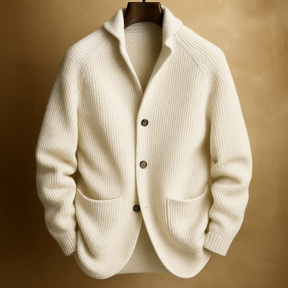 MEN’S RIBBED WOOL CARDIGAN