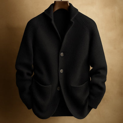 MEN’S RIBBED WOOL CARDIGAN