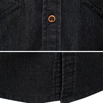 AdaptiveFit Cotton Denim Shirt: Tailored For Men