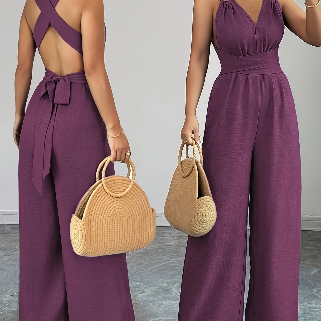 LAVENDER CROSSBACK JUMPSUIT