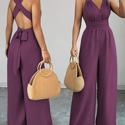 LAVENDER CROSSBACK JUMPSUIT