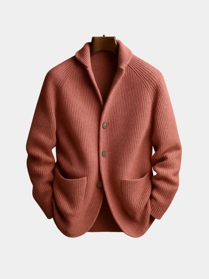 MEN’S RIBBED WOOL CARDIGAN