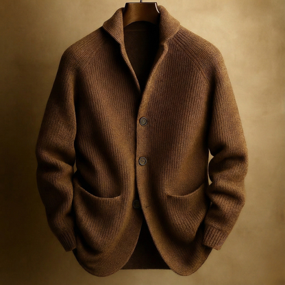 MEN’S RIBBED WOOL CARDIGAN