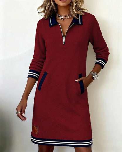 Chic Long Sleeve Cotton Dress