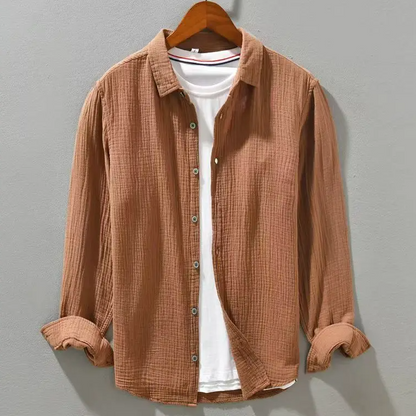 SANDSTONE TEXTURE BUTTON SHIRT