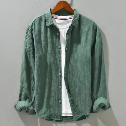 SANDSTONE TEXTURE BUTTON SHIRT